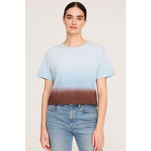KULE Blue Brown Ombre Box Crop Top T Shirt Tee Top   Women's Size Large